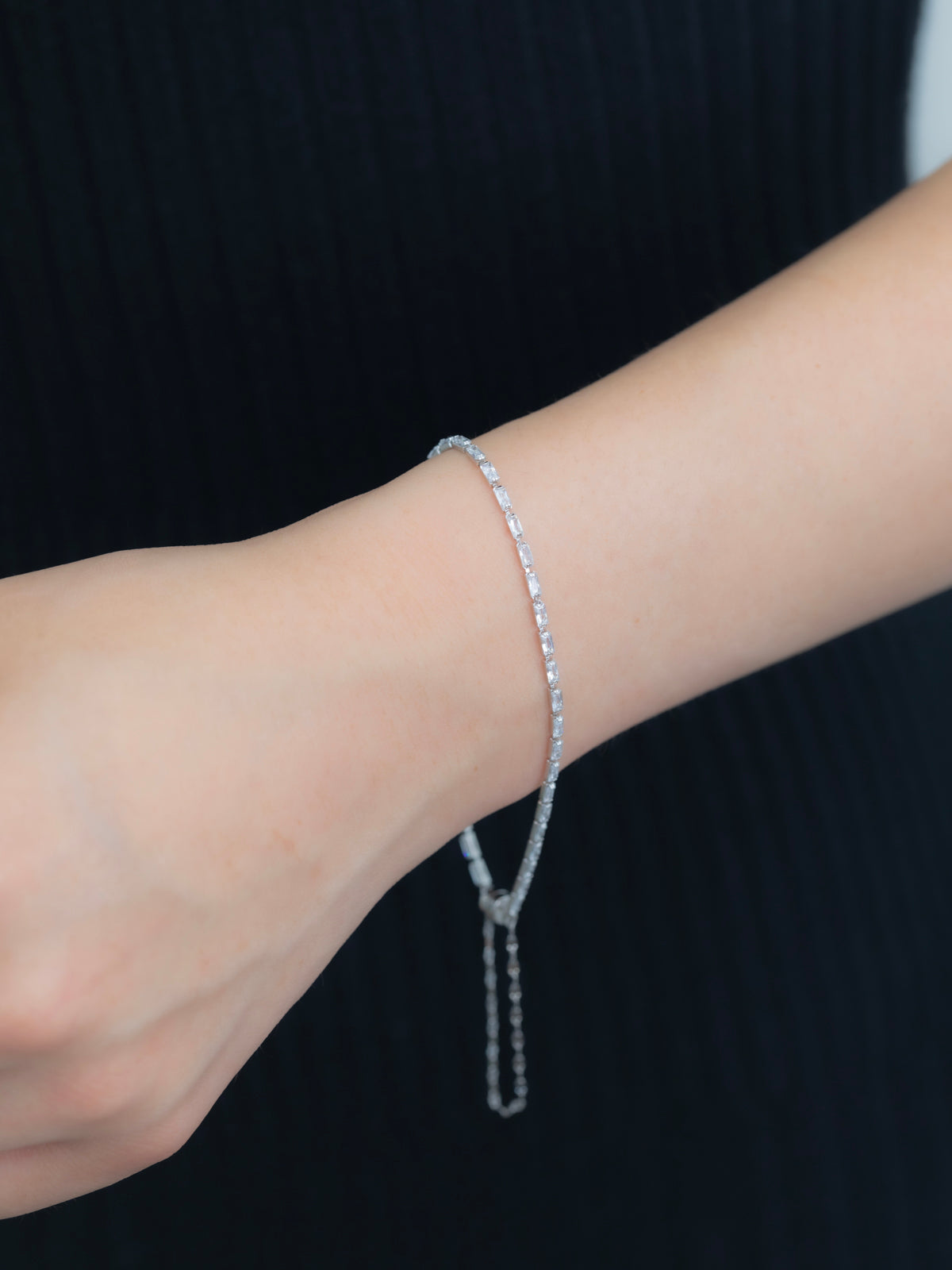 Square Cubic Tennis Bracelet