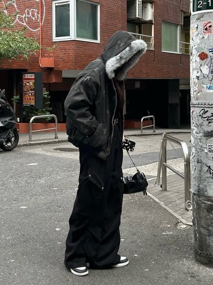 ダーティウォッシュファータッチブルゾン