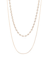 ダブルスネークチェーンネックレス - ゴールド