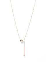 ハートラインネックレス - ローズシルバー