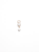 ツインビジューチャーム - ローズシルバー