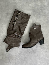 2WAYカバースタッズブーツ - ブラウン