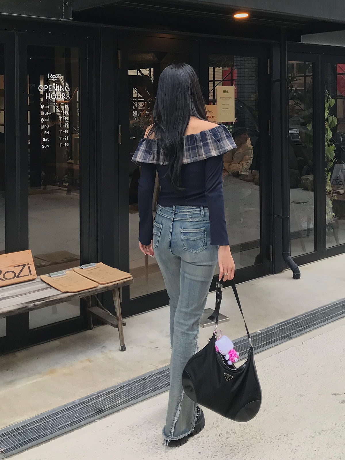 流蘇設計喇叭牛仔褲