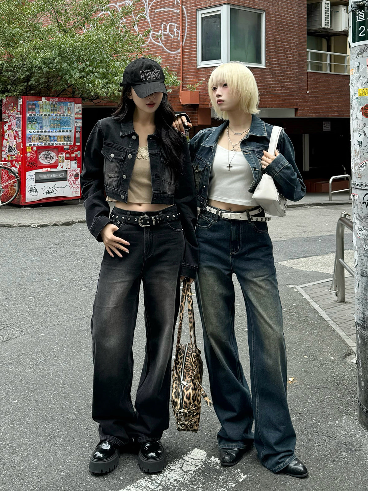 Cropped jacket denim set