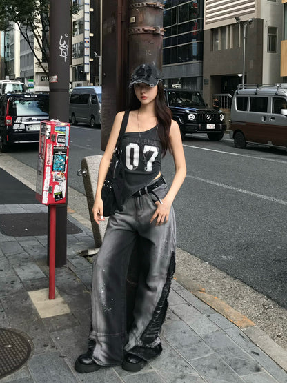 ナンバリングアシメタンクトップ