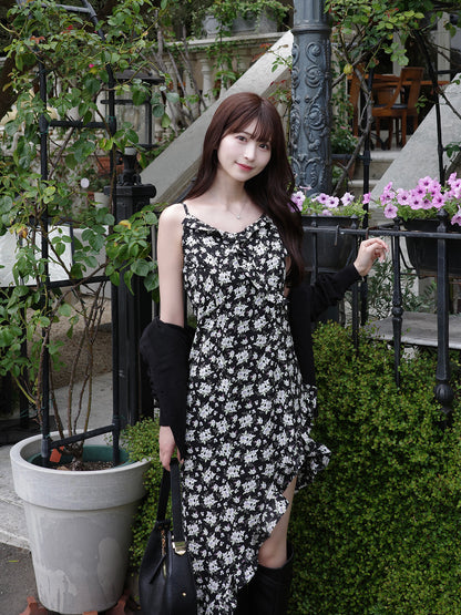 アシメフラワーキャミワンピセット