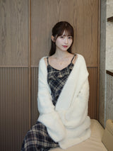 ファーライクカーディガン - ホワイト