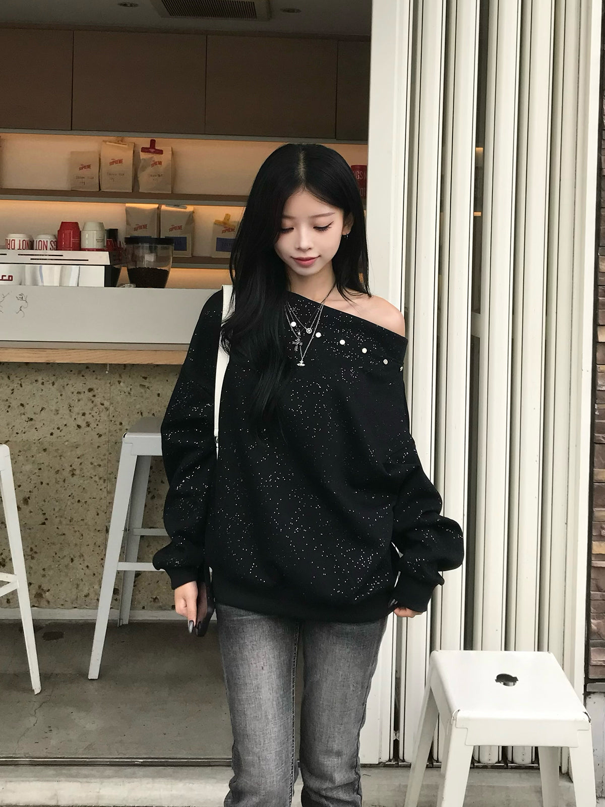 スタッズグリッタースウェット