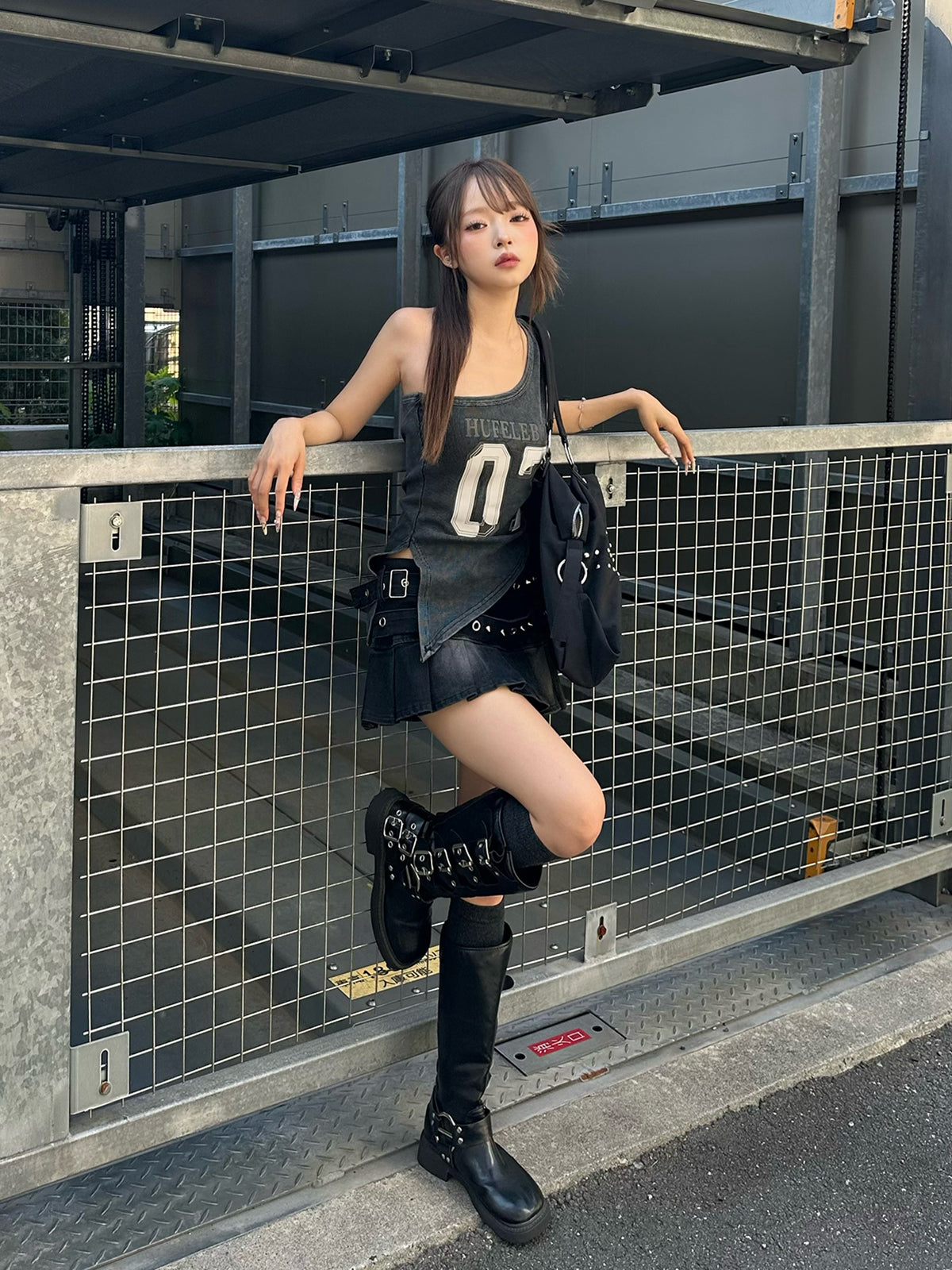 ナンバリングアシメタンクトップ