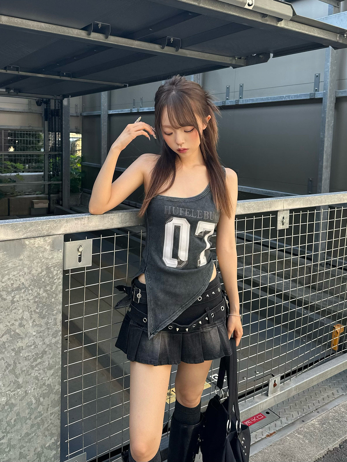 ナンバリングアシメタンクトップ