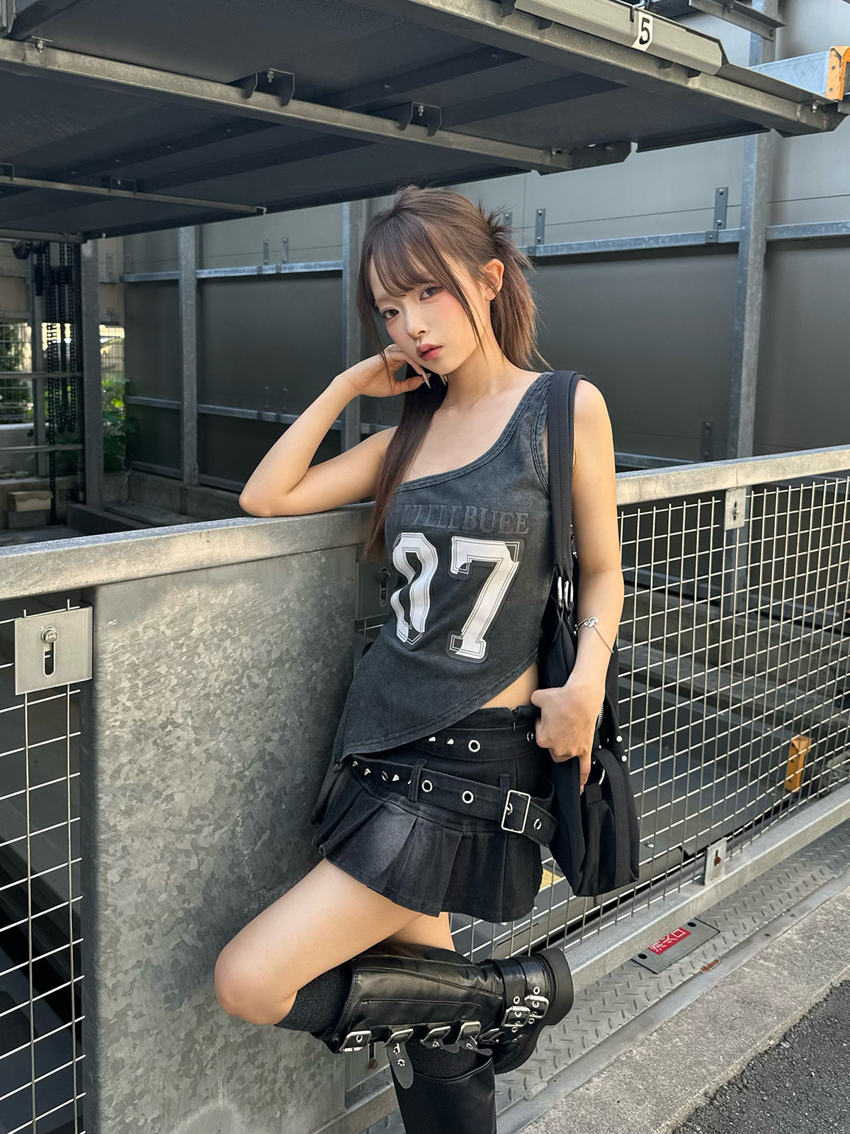 ナンバリングアシメタンクトップ