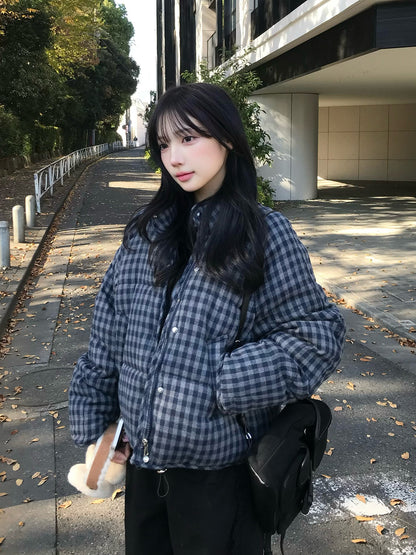 チェックパデッドボリュームブルゾン