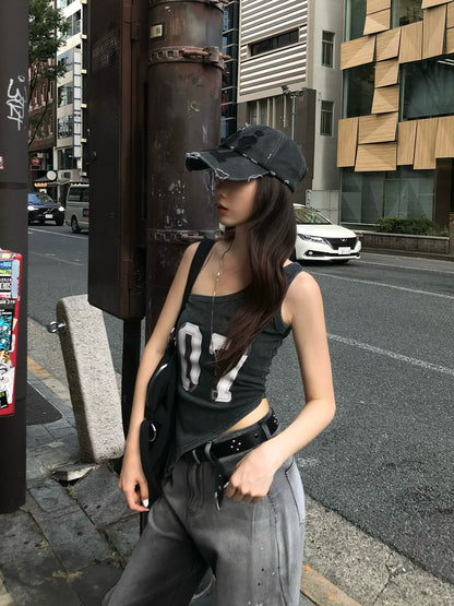 ナンバリングアシメタンクトップ