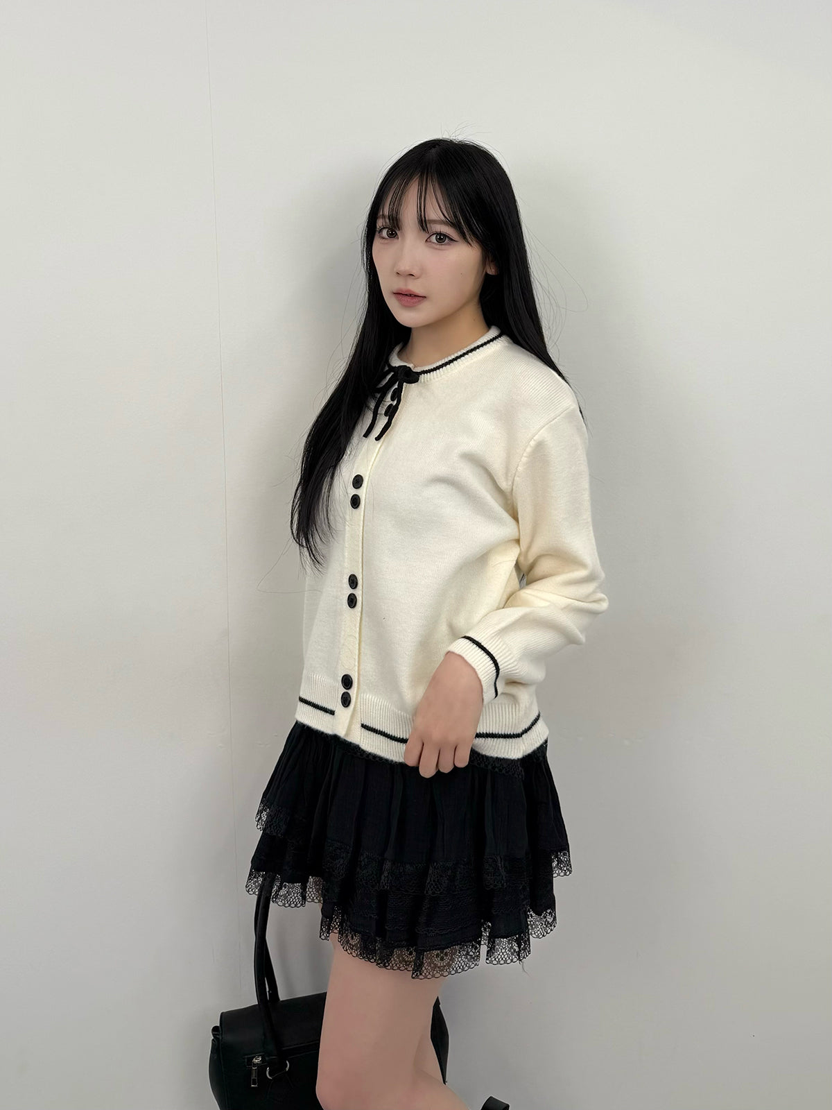더블 레이스 디자인 미니스커트