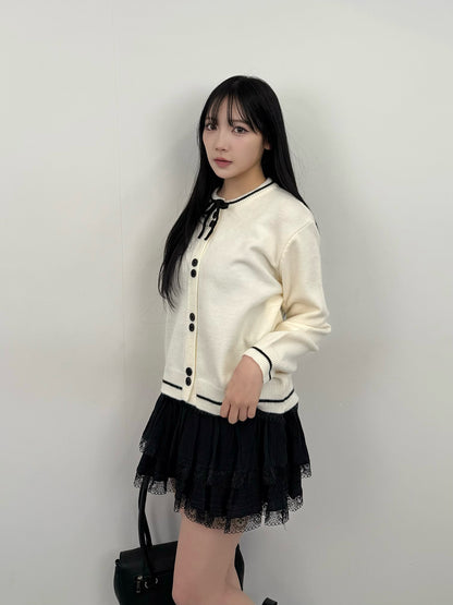 더블 레이스 디자인 미니스커트