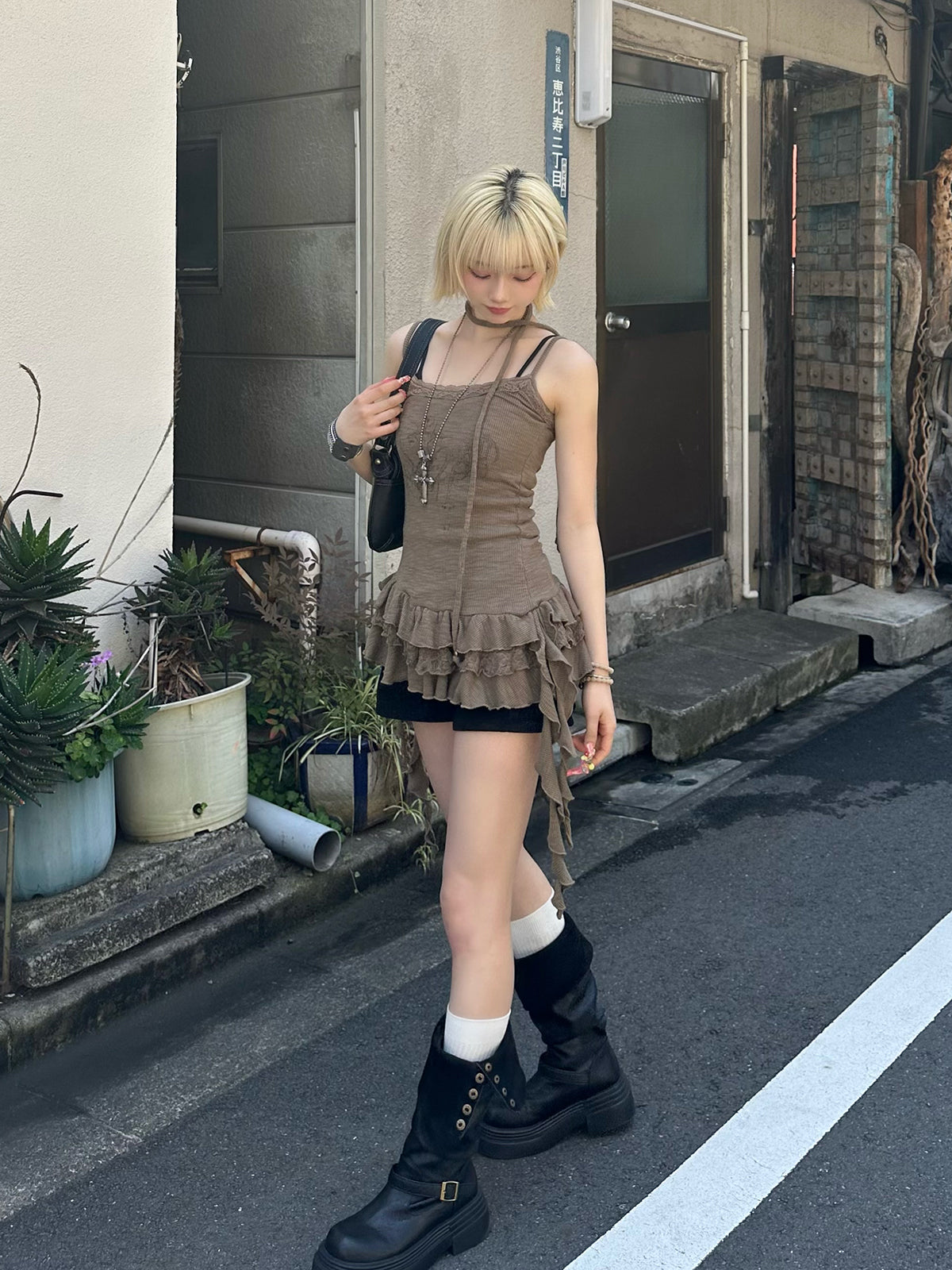 サーマルフリルキャミソールチュニック