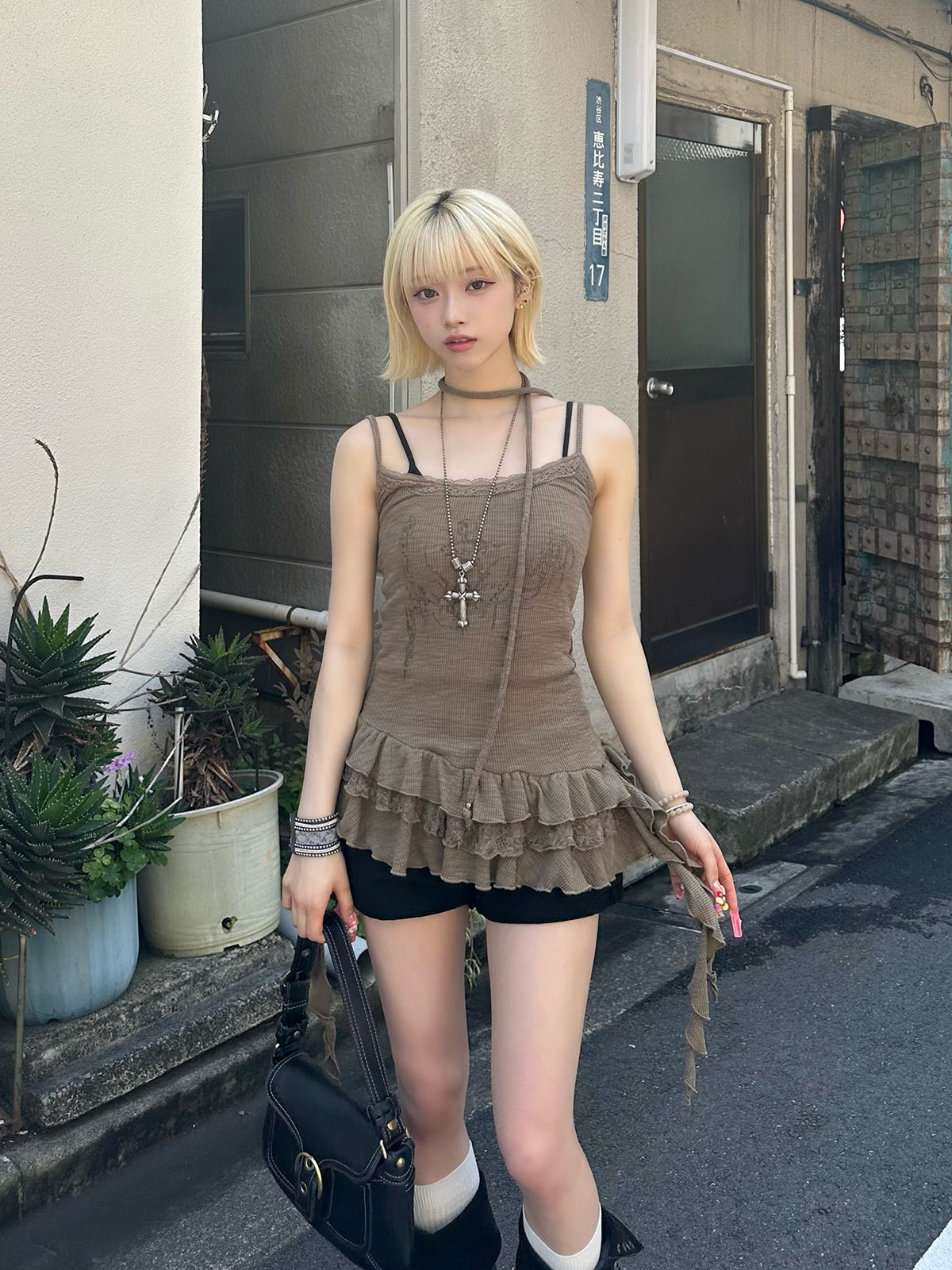 サーマルフリルキャミソールチュニック