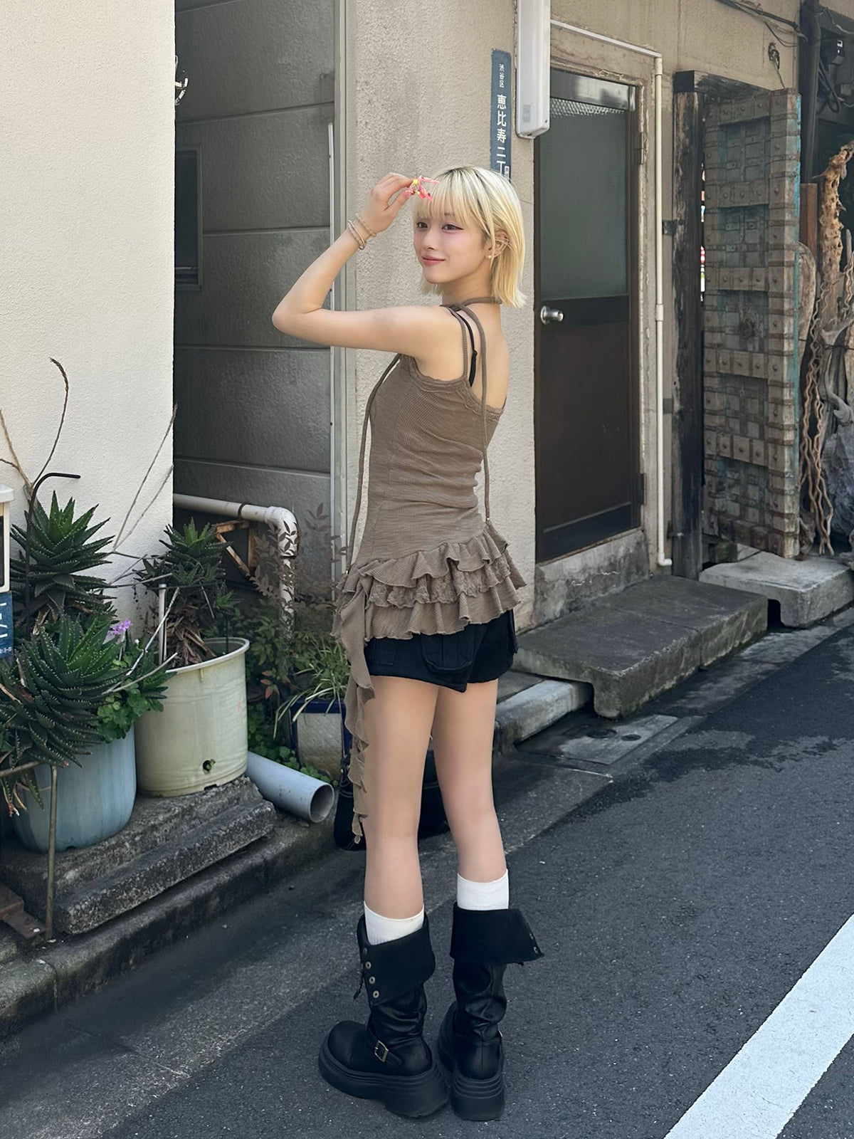 サーマルフリルキャミソールチュニック