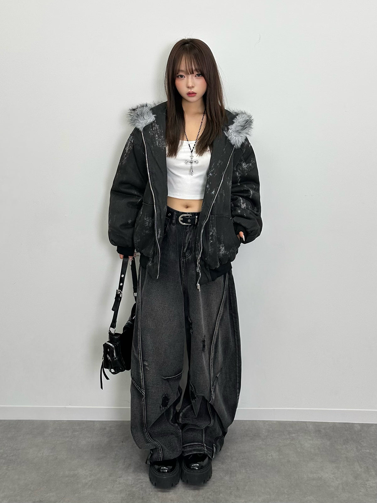 ダーティウォッシュファータッチブルゾン