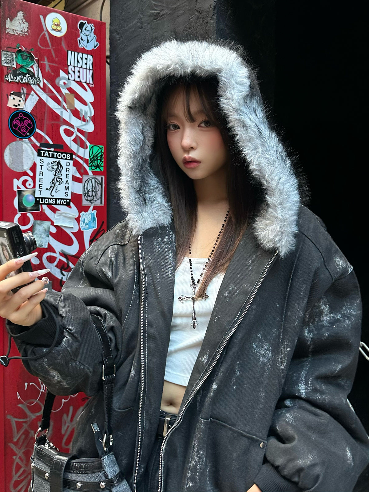 ダーティウォッシュファータッチブルゾン