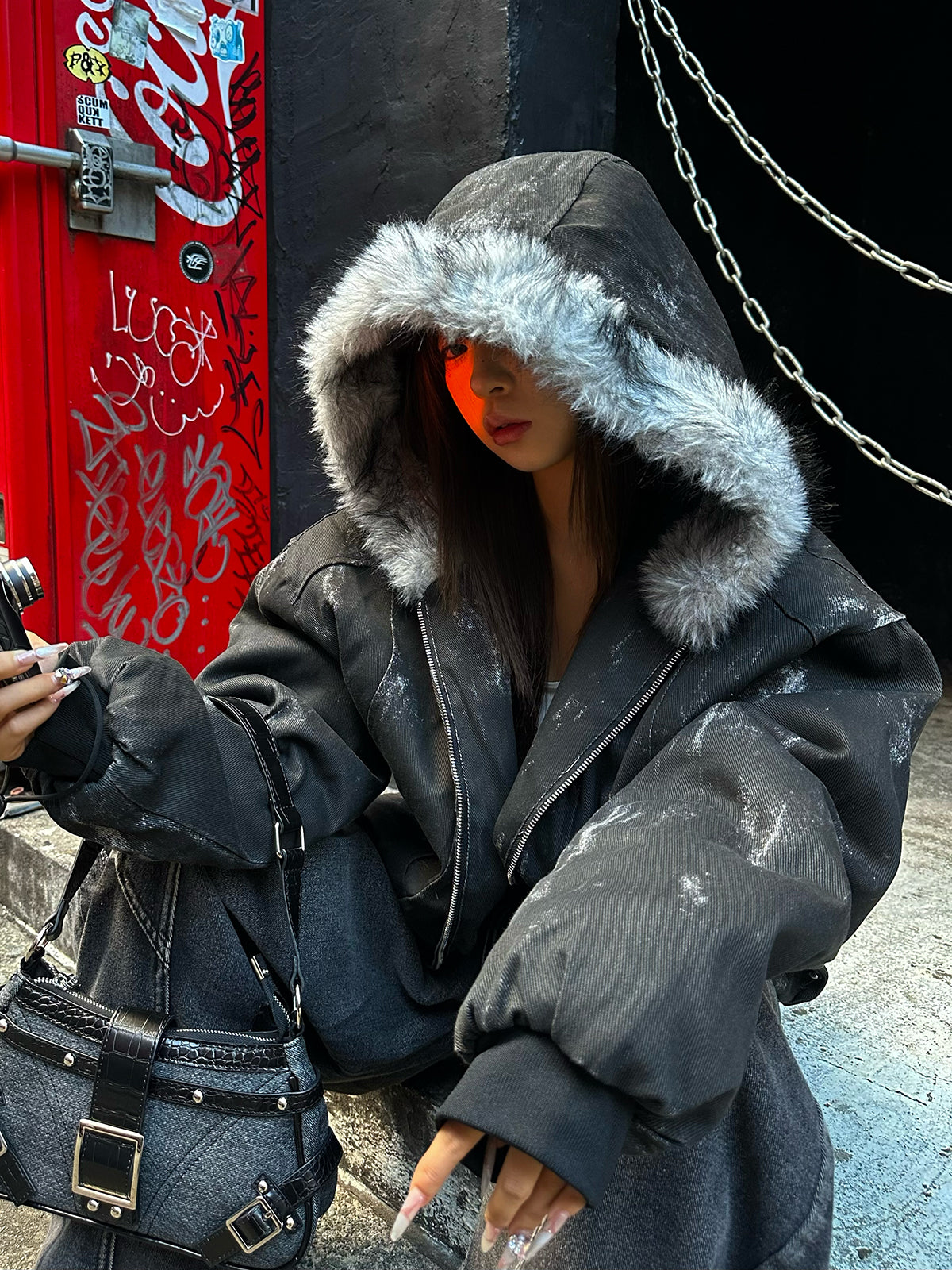 ダーティウォッシュファータッチブルゾン