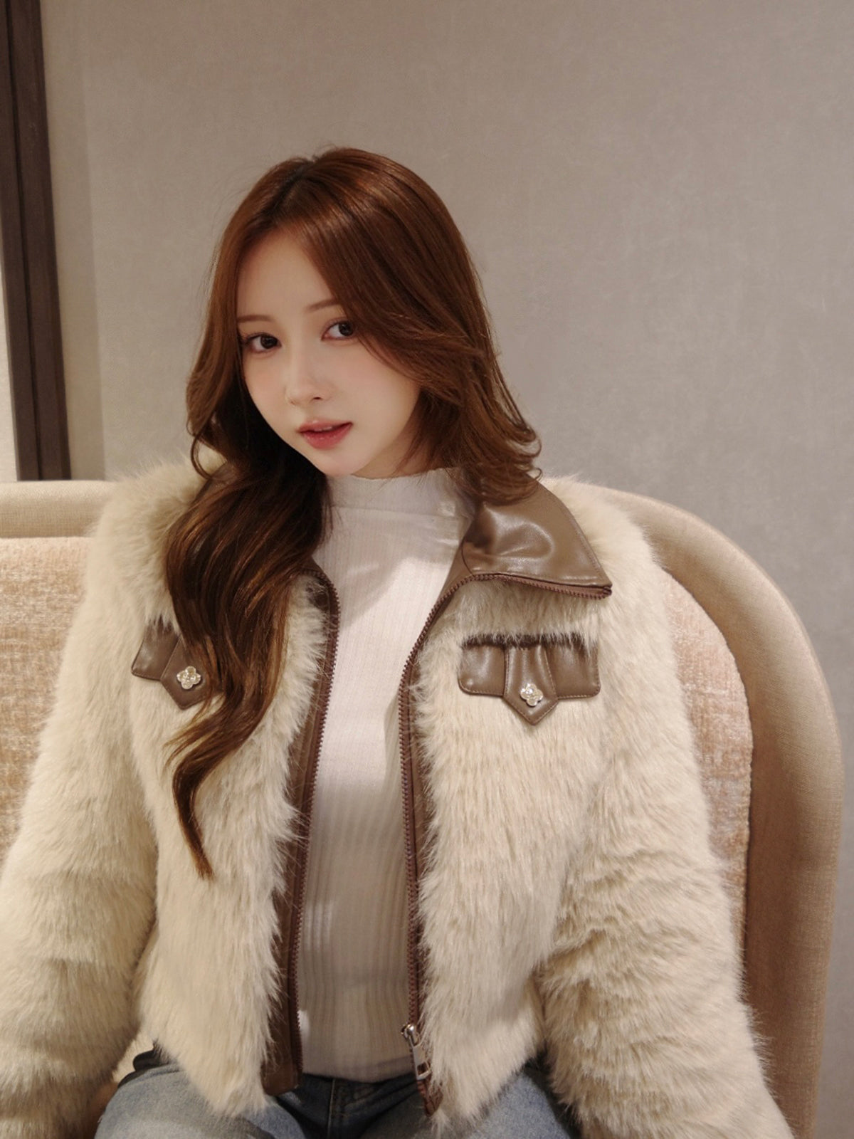 ファータッチレザーカラーコート