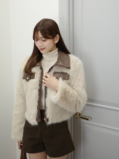 ファータッチレザーカラーコート