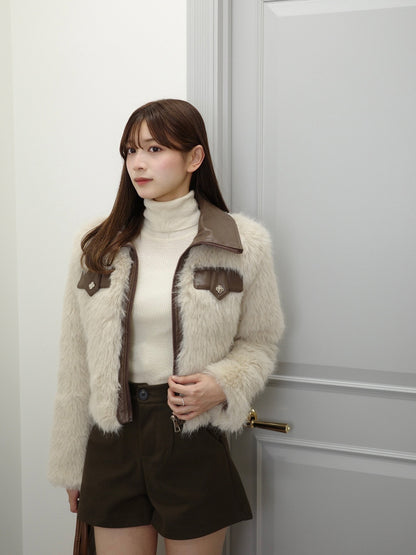 ファータッチレザーカラーコート