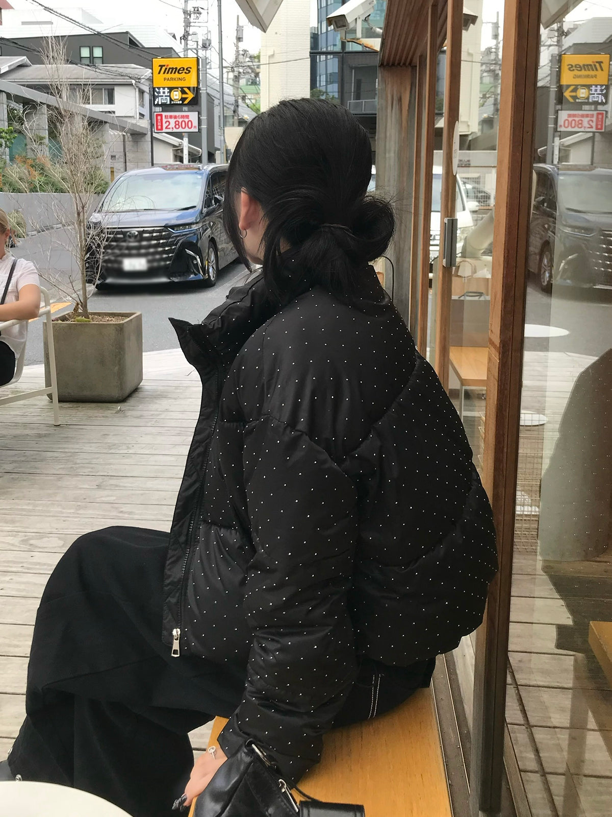 ラインストーンパデッドブルゾン