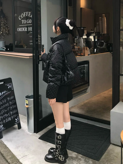 ラインストーンパデッドブルゾン