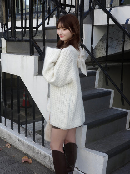 レースリボンルーズラメニット