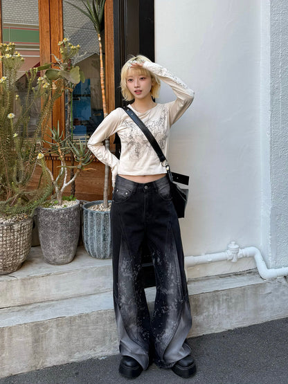 Painting Wash Denim Pants