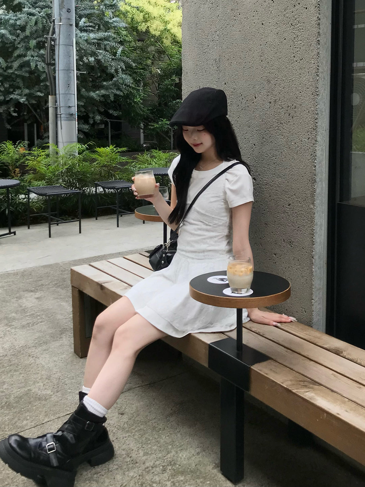 レースレイヤードツーピースミニワンピース