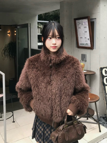 ファーライクダブルジップブルゾン