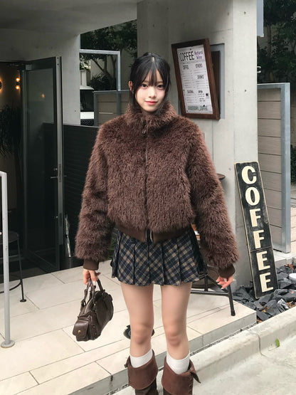 レトロチェックプリーツミニスカパン