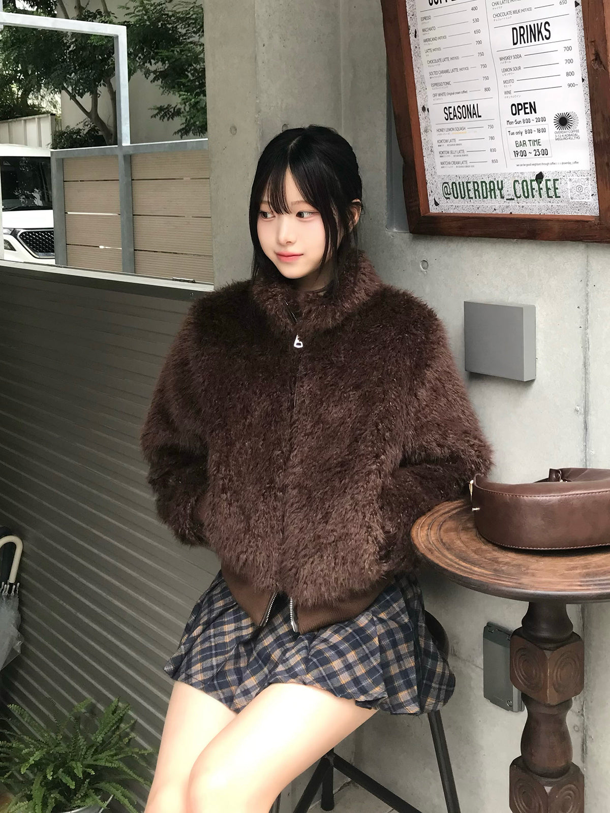 ファーライクダブルジップブルゾン