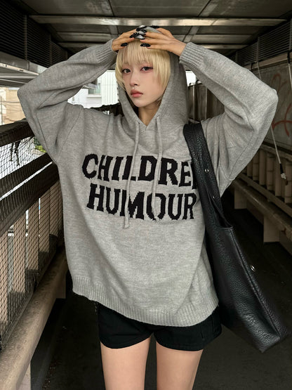 レタリングロゴフーディーニット