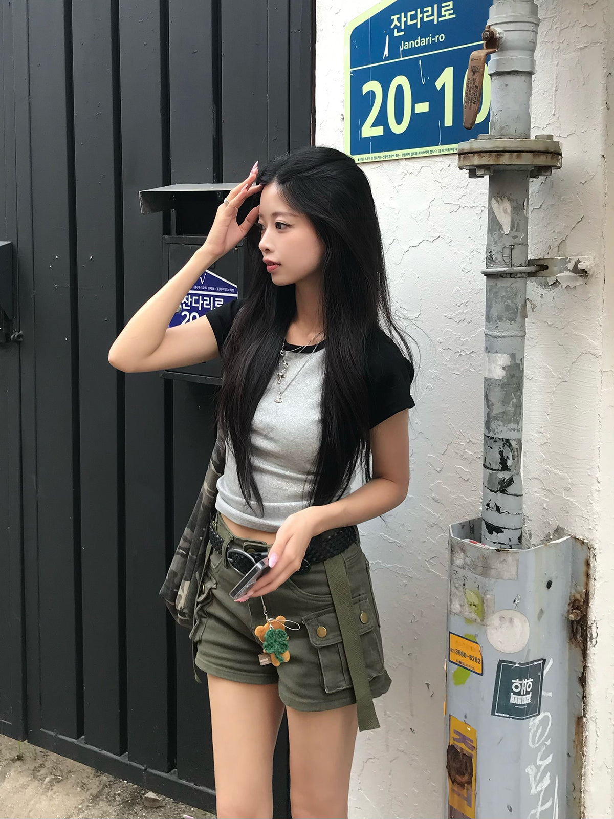 グリッターロゴラグランTシャツ