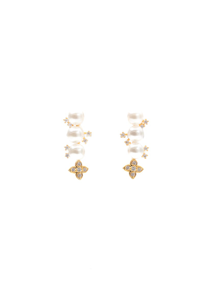 PEARL FLOWER EARRINGS