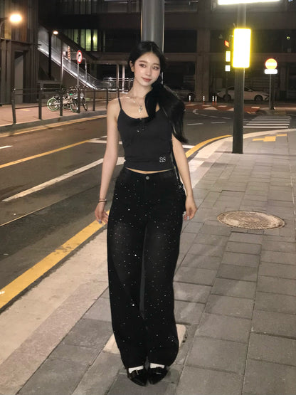ミックスストーンデニムパンツ