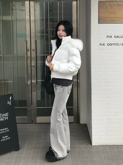 ダブルジップファータッチパデッドブルゾン