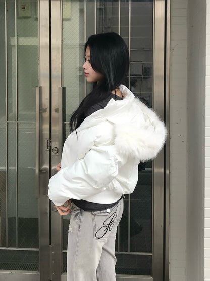 ダブルジップファータッチパデッドブルゾン