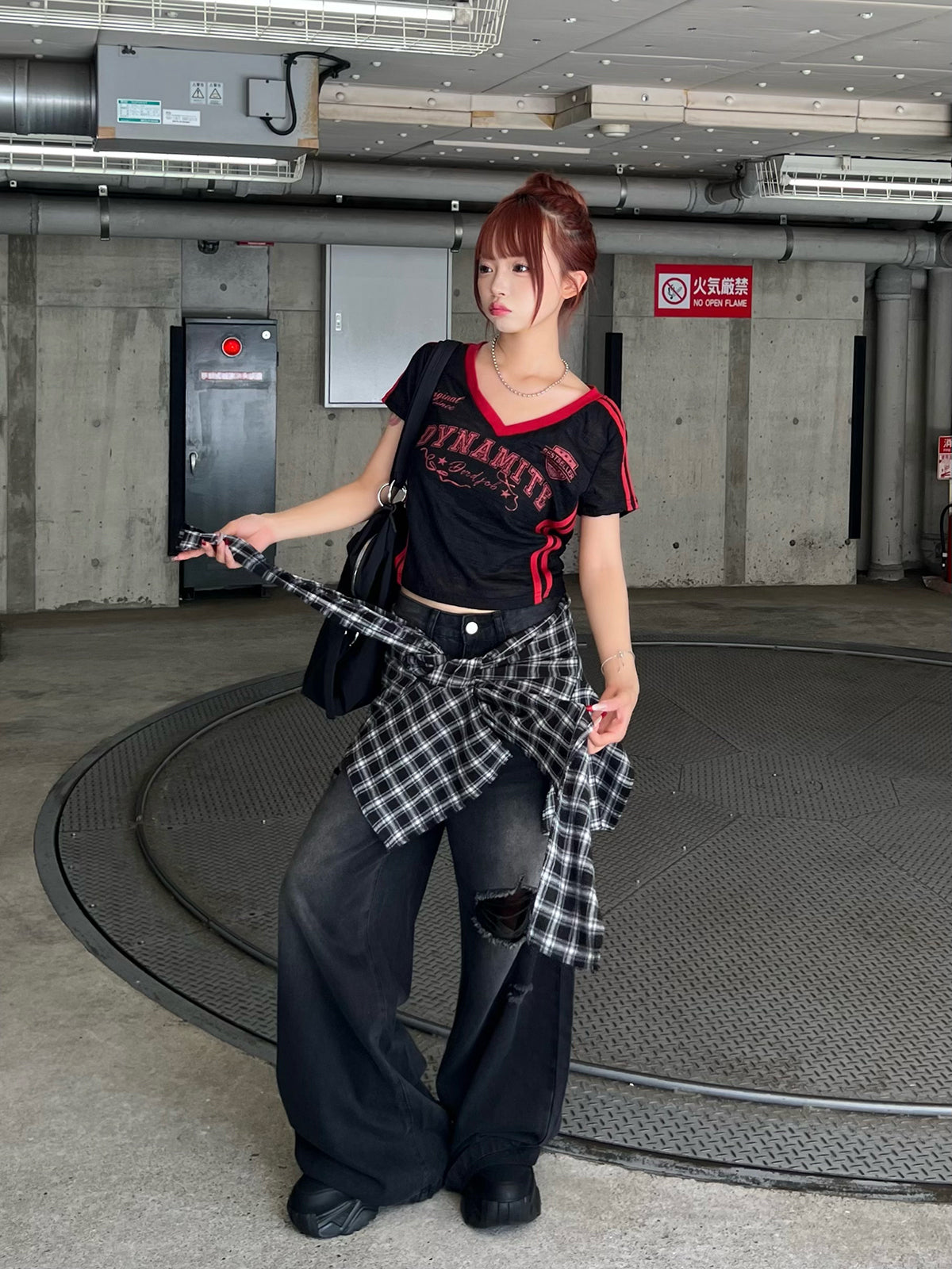 シャツラップデニムパンツ