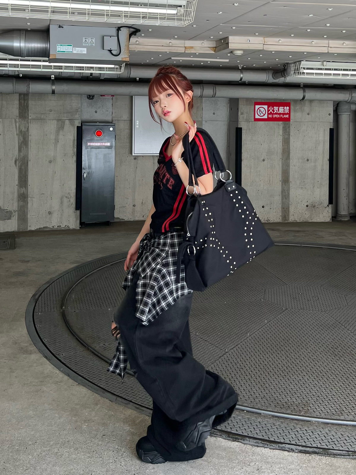 シャツラップデニムパンツ