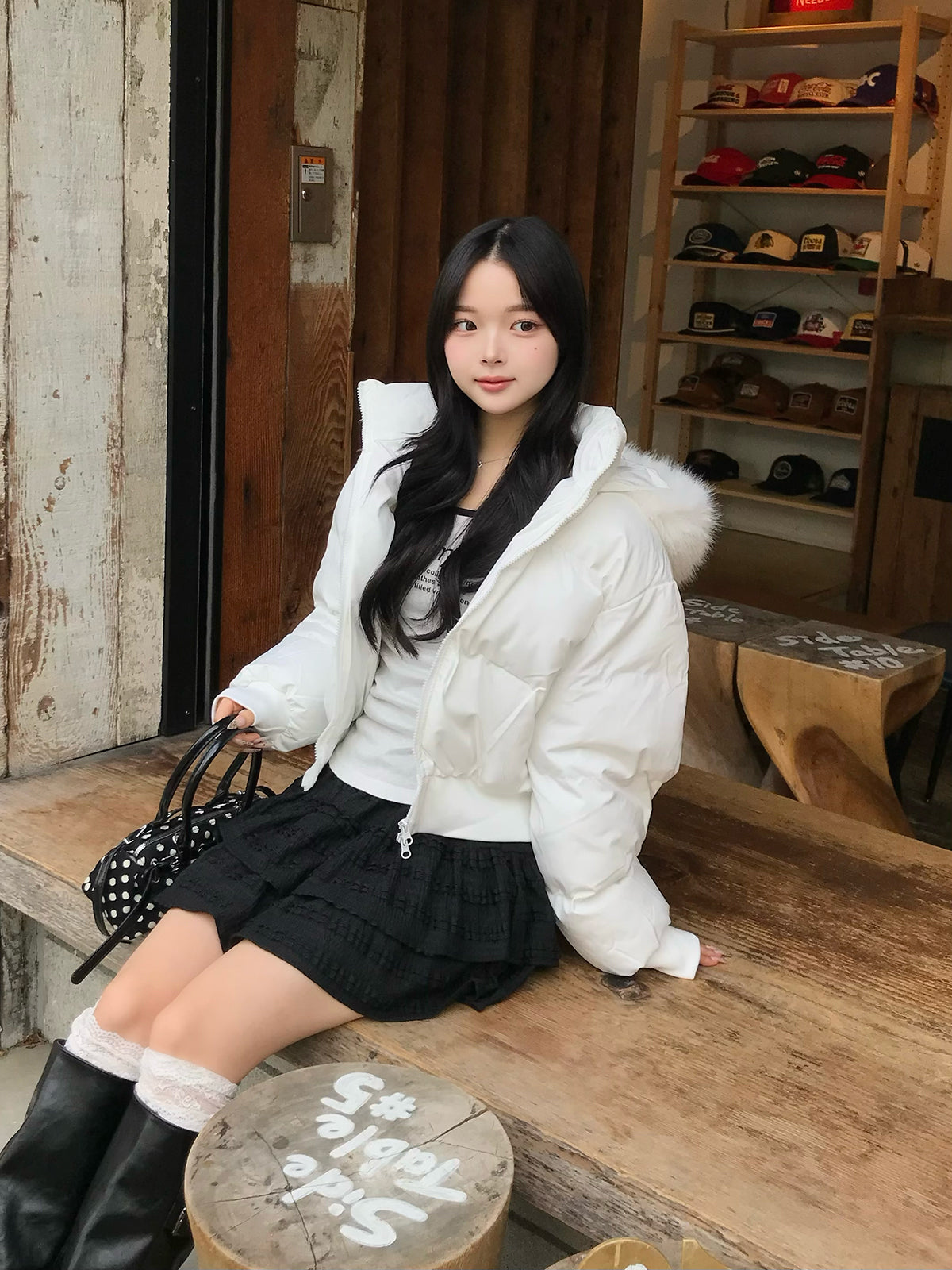 レースフリルティアードミニスカート　