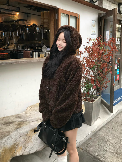 プードルファータッチボタンコート