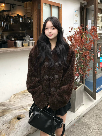 プードルファータッチボタンコート