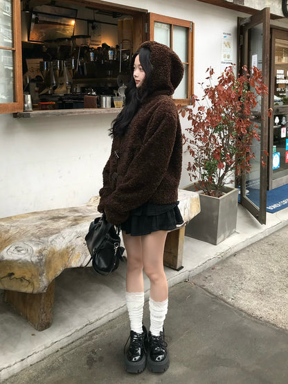 プードルファータッチボタンコート