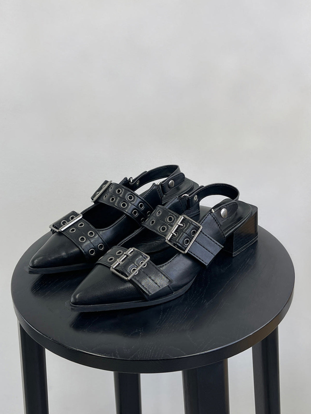 4/17★Photo Double Buckle Strap Pumps
