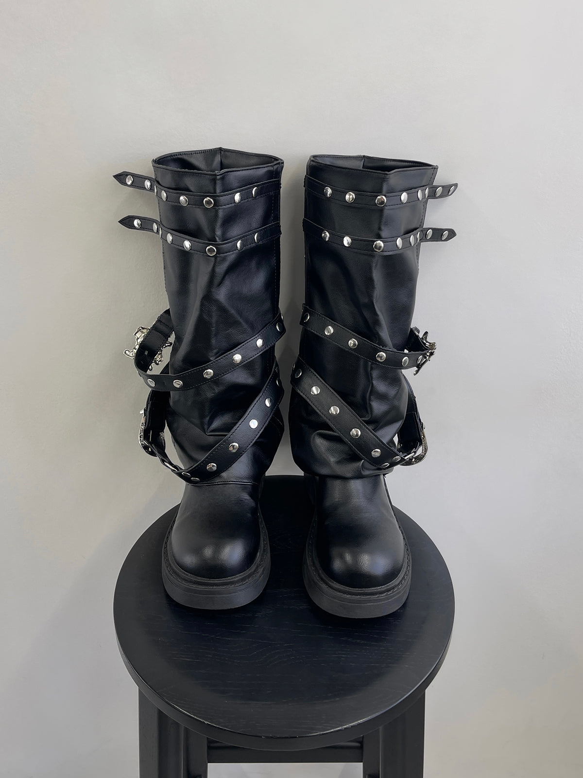 4/17★Photo Buckle Cover Long Boots